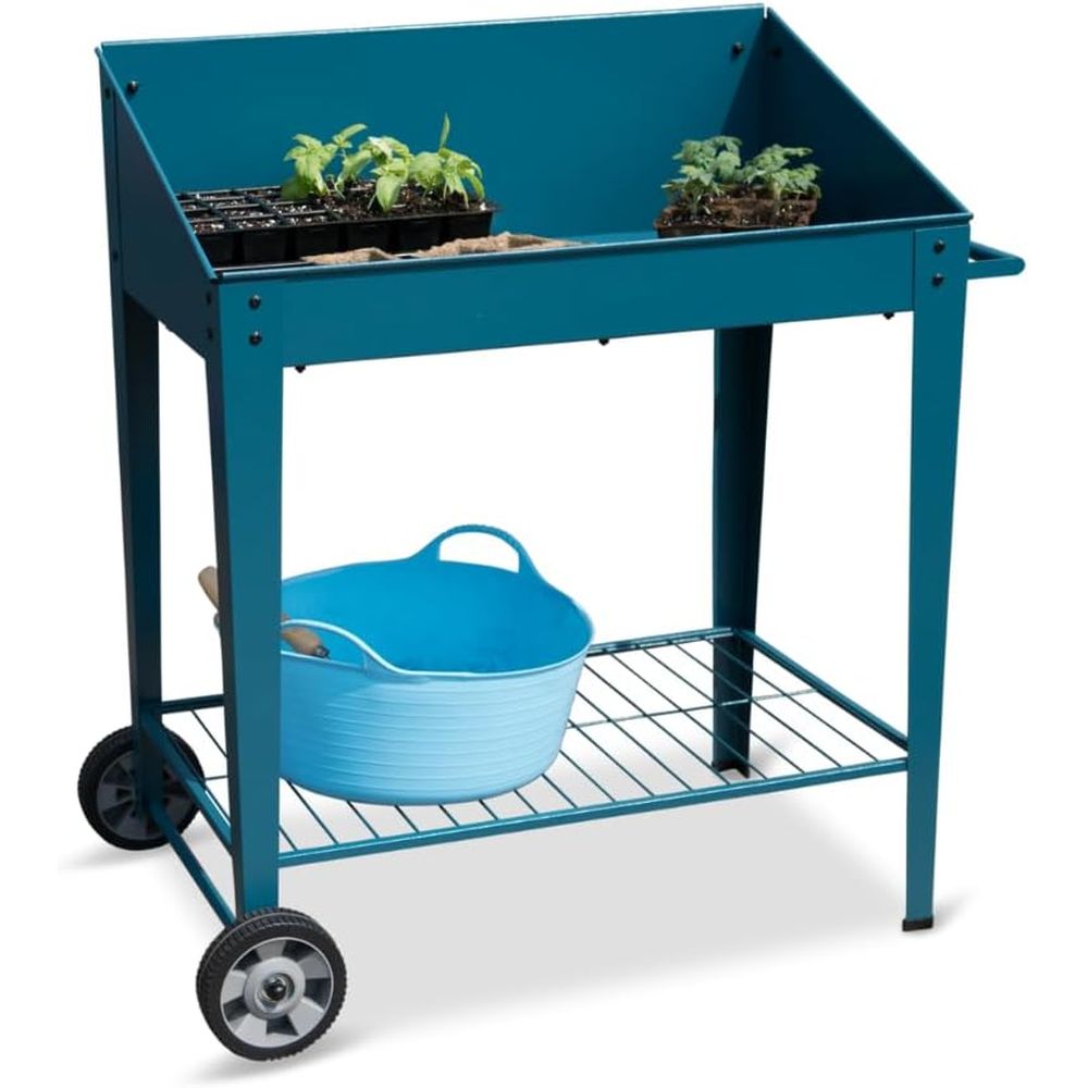 Garden Bench Metal - Demeter Metal Potting Bench with Wheels