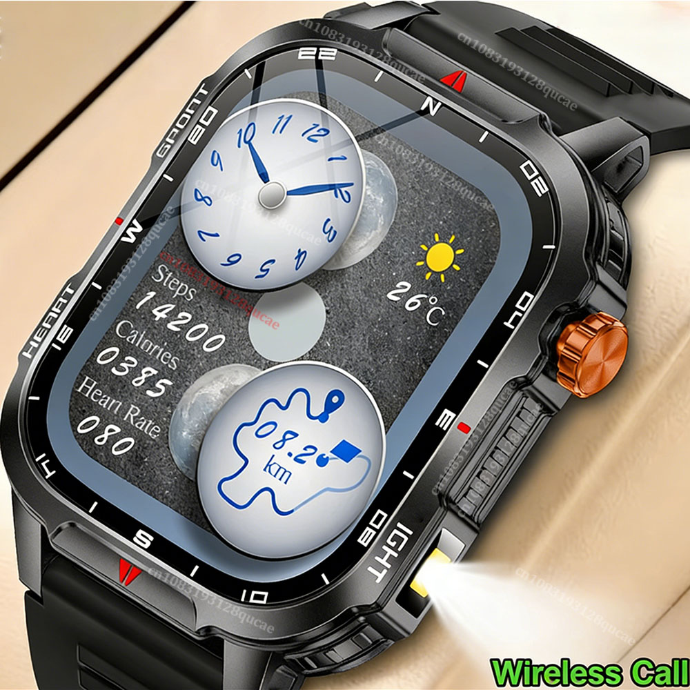 Outdoor Rug Waterproof - 2026 Rugged Military Smart Watch Men's