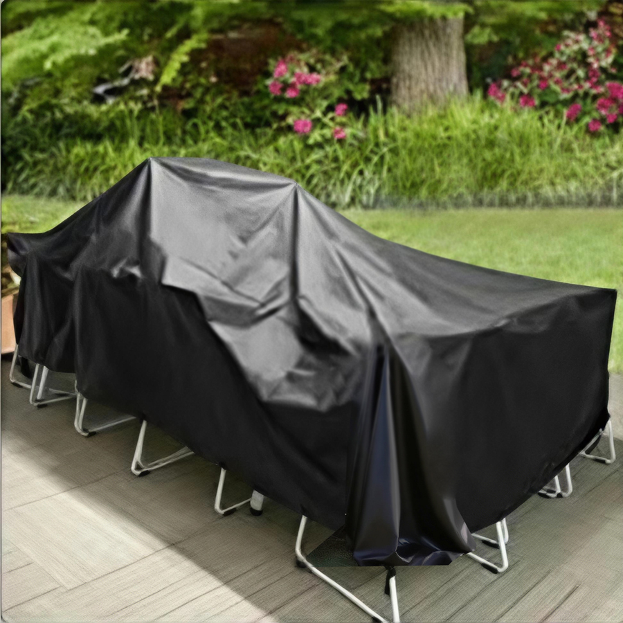 Outdoor Furniture Covers - Durable Pure Black PVC Waterproof and