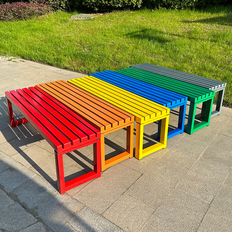 Garden Bench Metal - Internet celebrity White bench with backrest