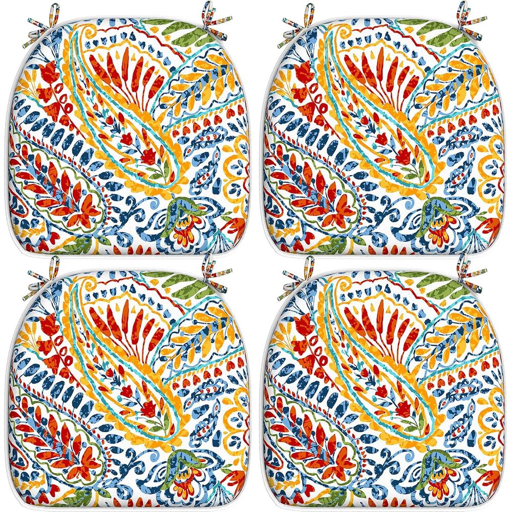 Outdoor Furniture Cushion - 4 Pack Paisley Multi Indoor/Outdoor Chair