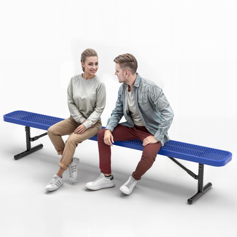 Garden Bench Metal - Outdoor Metal Bench, ThermoplasticCoated, Portable, Weatherproof,