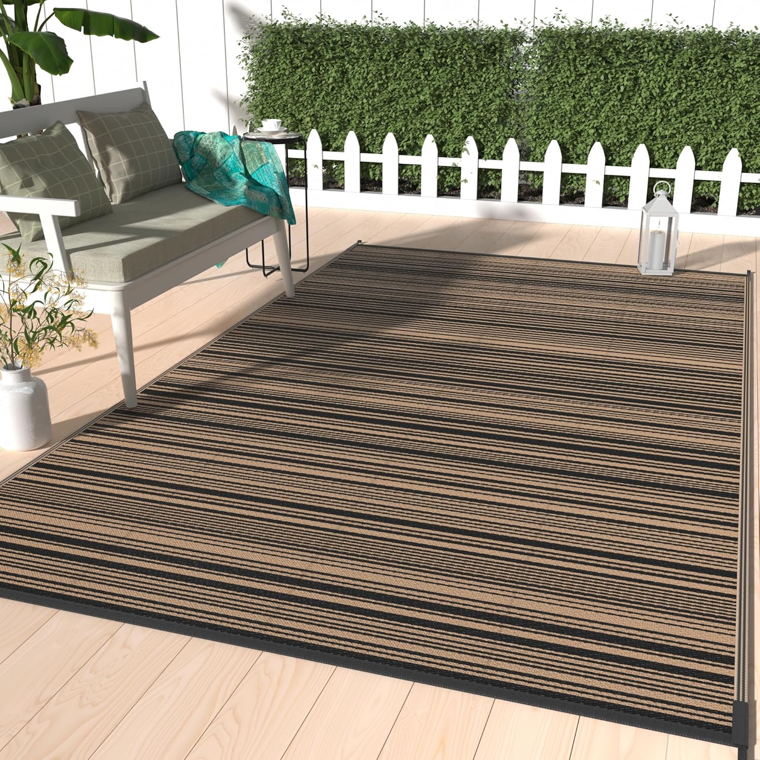 Outdoor Rug Waterproof - Reversible Waterproof Outdoor Rug 5x8 ft,