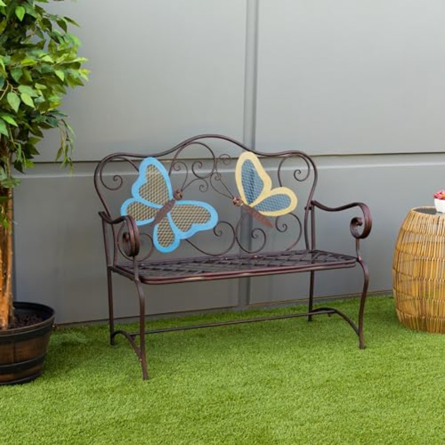 Outdoor 2-Person Butterfly Gar – Garden Bench Metal recenzja i cena