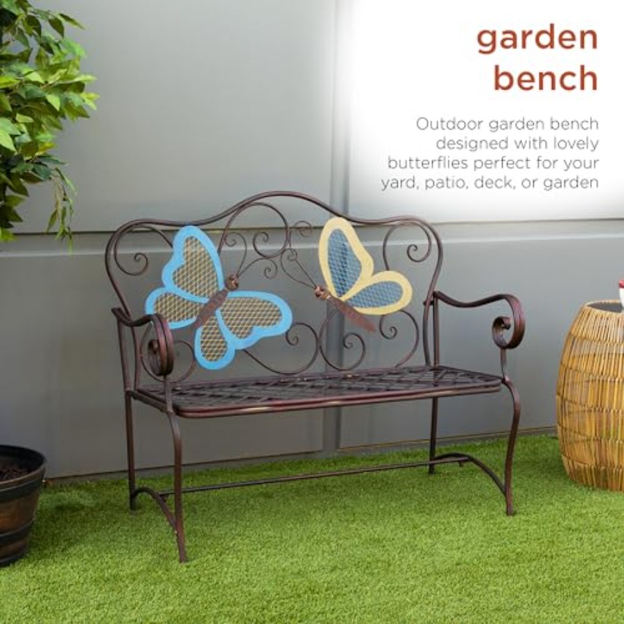 Outdoor 2-Person Butterfly Gar – Garden Bench Metal recenzja i cena