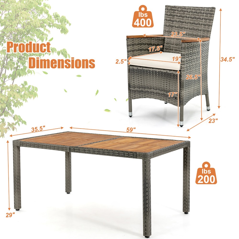 7PCS Outdoor Dining Set Patio  – Outdoor Furniture Dining recenzja i cena