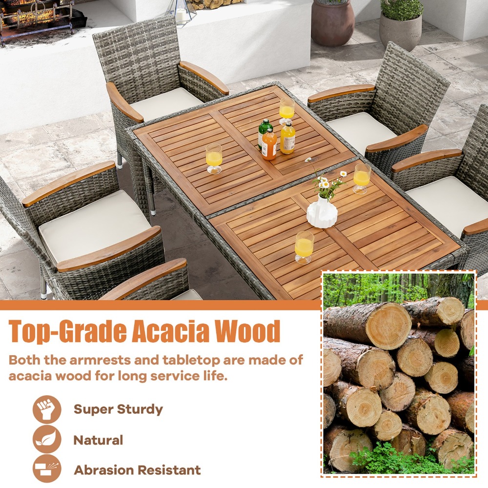 7PCS Outdoor Dining Set Patio  – Outdoor Furniture Dining recenzja i cena