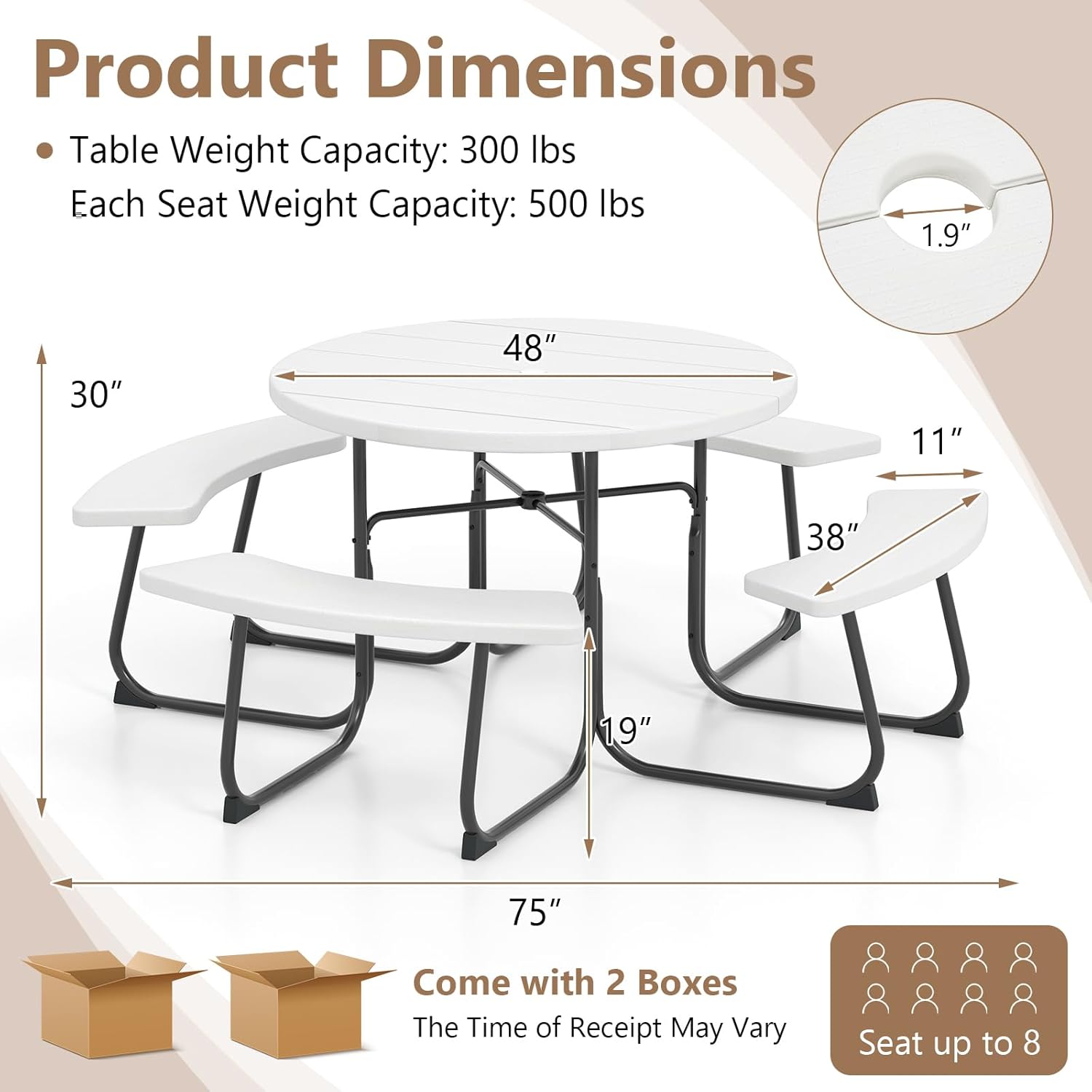 HDPE Picnic Table Bench Set Ou – Garden Bench Metal recenzja i cena
