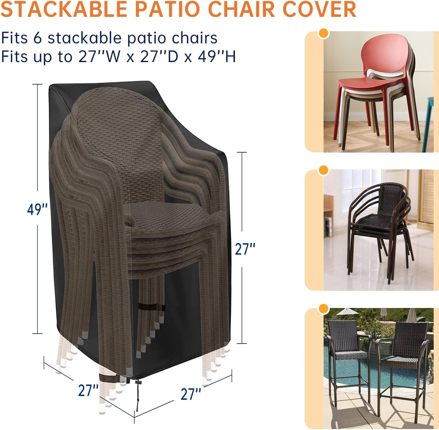 Stackable Patio Chair Covers,  – Outdoor Furniture Covers recenzja i cena