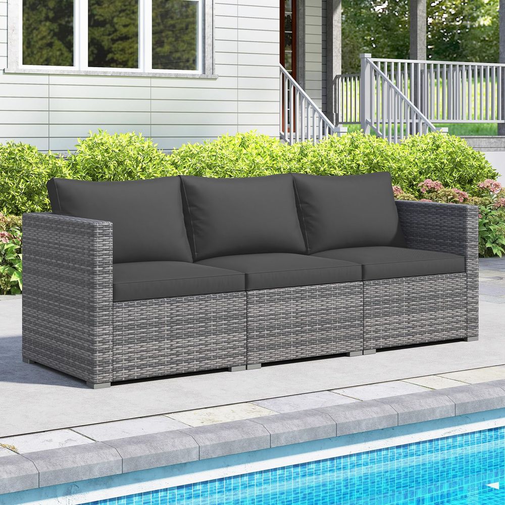 3 Seat Outdoor Wicker Sofa Set – Outdoor Furniture Cushion recenzja i cena