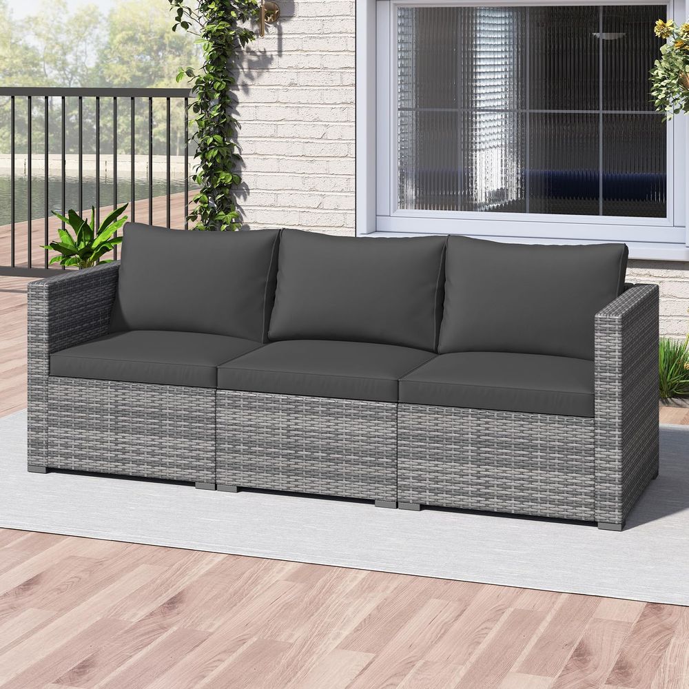 3 Seat Outdoor Wicker Sofa Set – Outdoor Furniture Cushion recenzja i cena