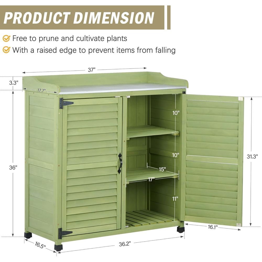 Outdoor Potting Bench with Met – Garden Bench Metal recenzja i cena