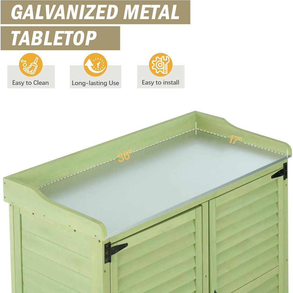 Outdoor Potting Bench with Met – Garden Bench Metal recenzja i cena