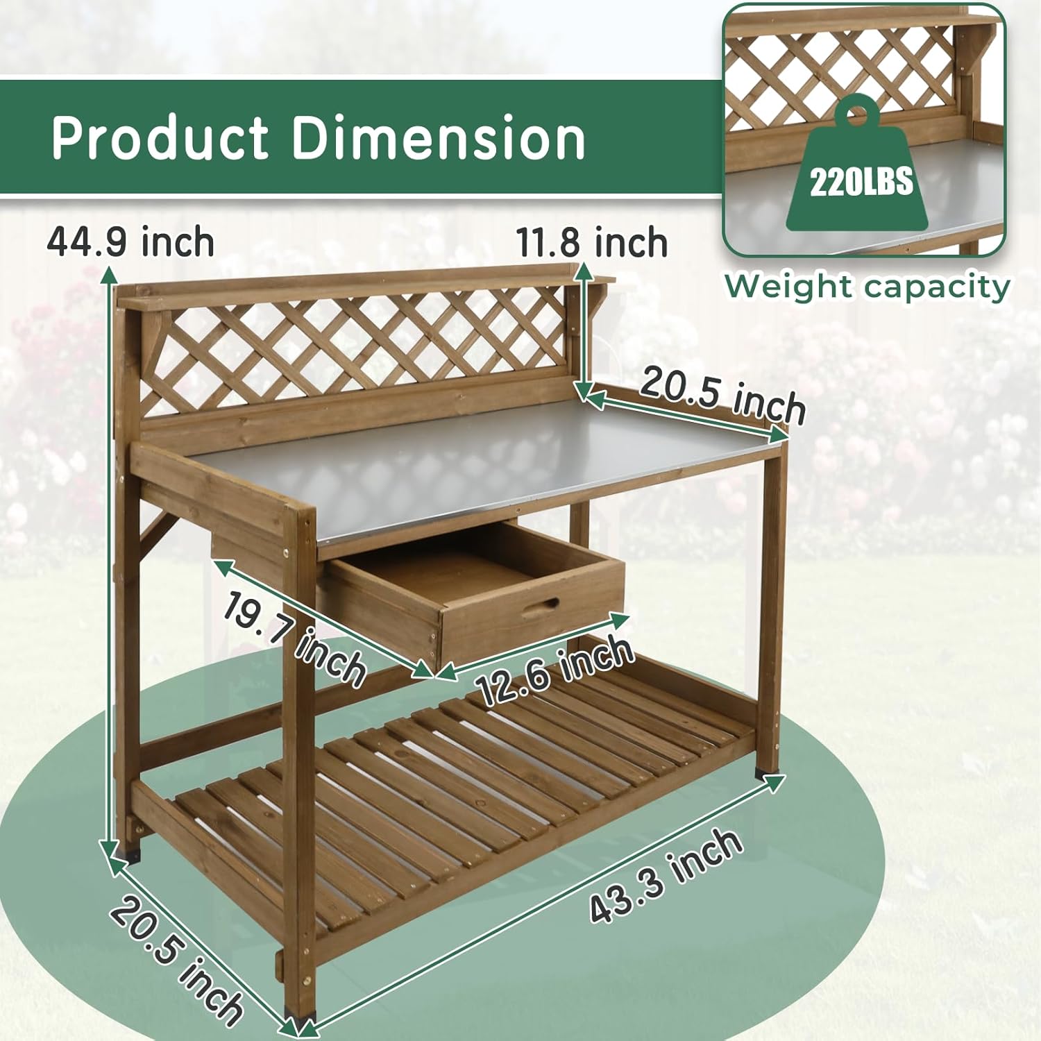 Natural Wood Potting Bench wit – Garden Bench Metal recenzja i cena