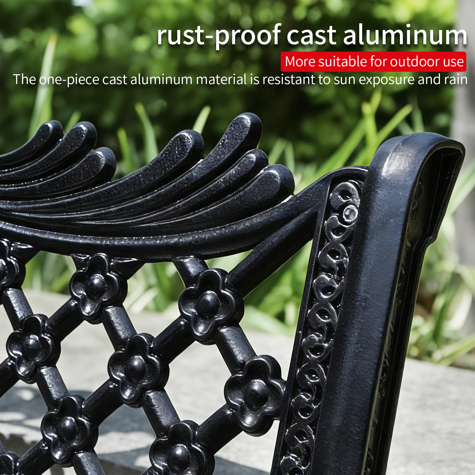 130cm Cast Aluminum Park Bench – Garden Bench Metal recenzja i cena