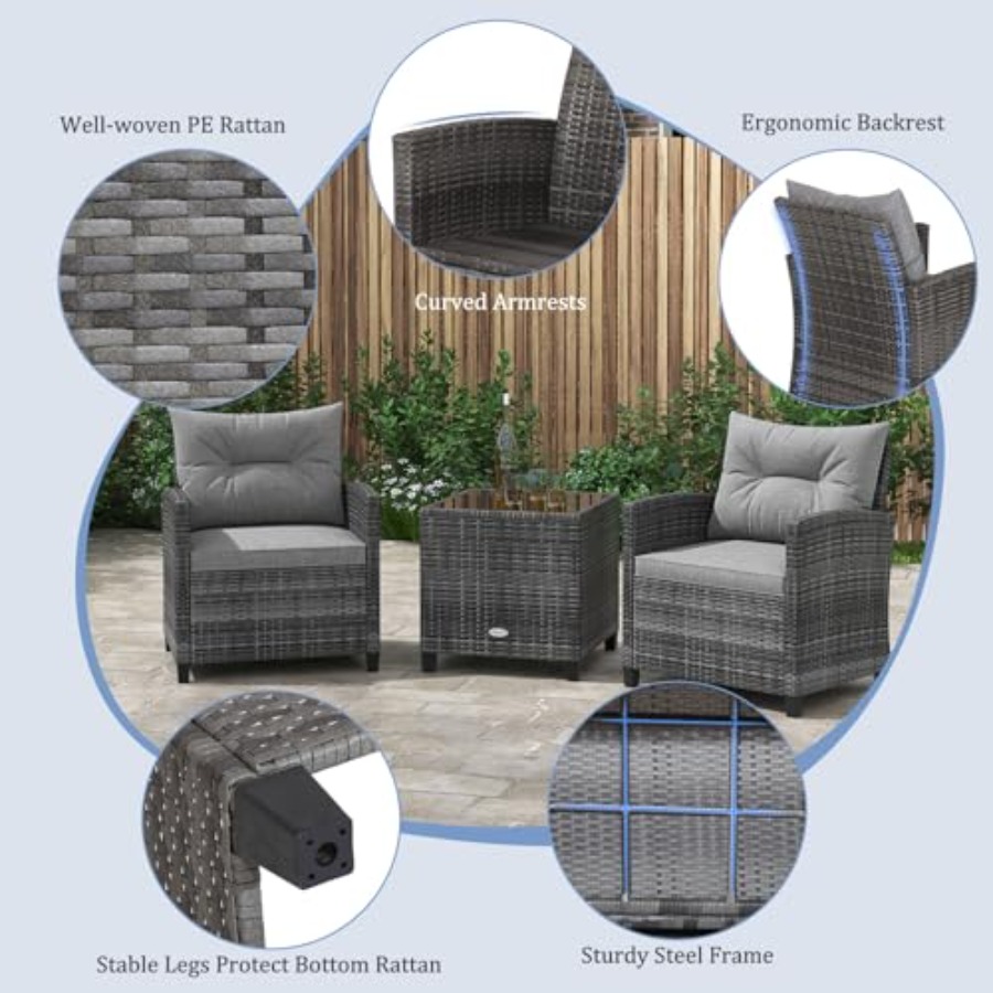 KOTEK 3 Piece Patio Furniture  – Outdoor Furniture Cushion recenzja i cena