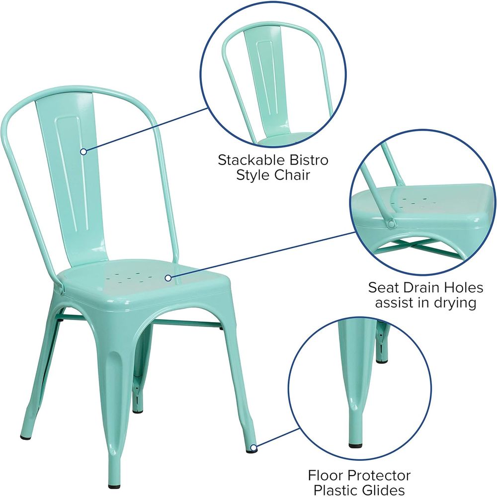 4 Pack Mint Green Stackable Me – Outdoor Furniture Kitchener recenzja i cena