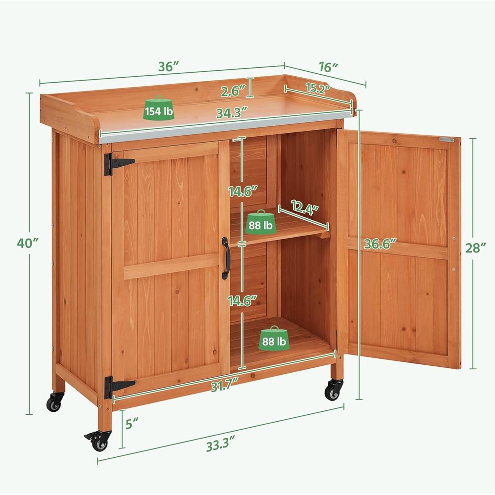 Outdoor Wooden Garden Potting  – Garden Bench Metal recenzja i cena