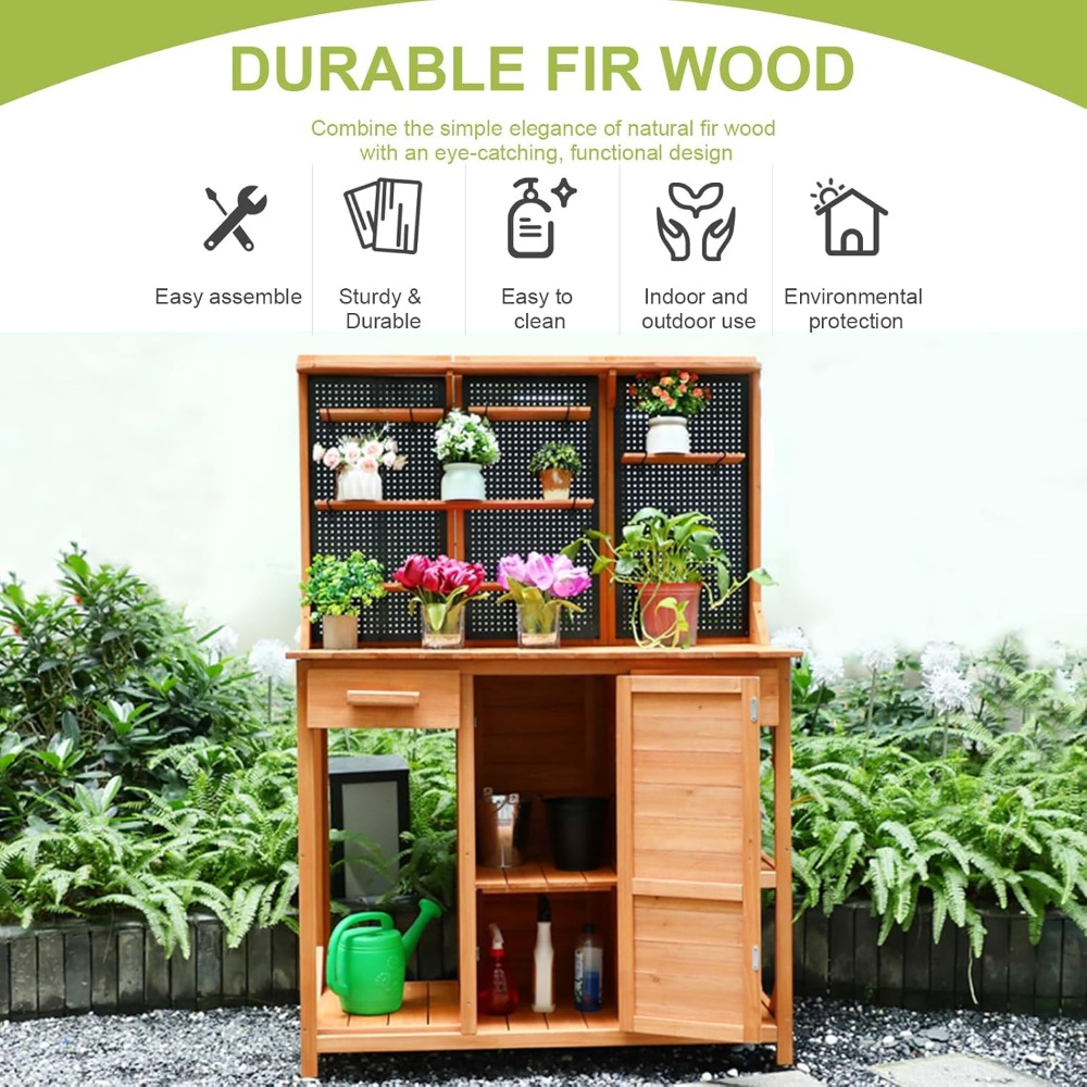 Outdoor Potting Bench,Wooden P – Garden Bench Metal recenzja i cena