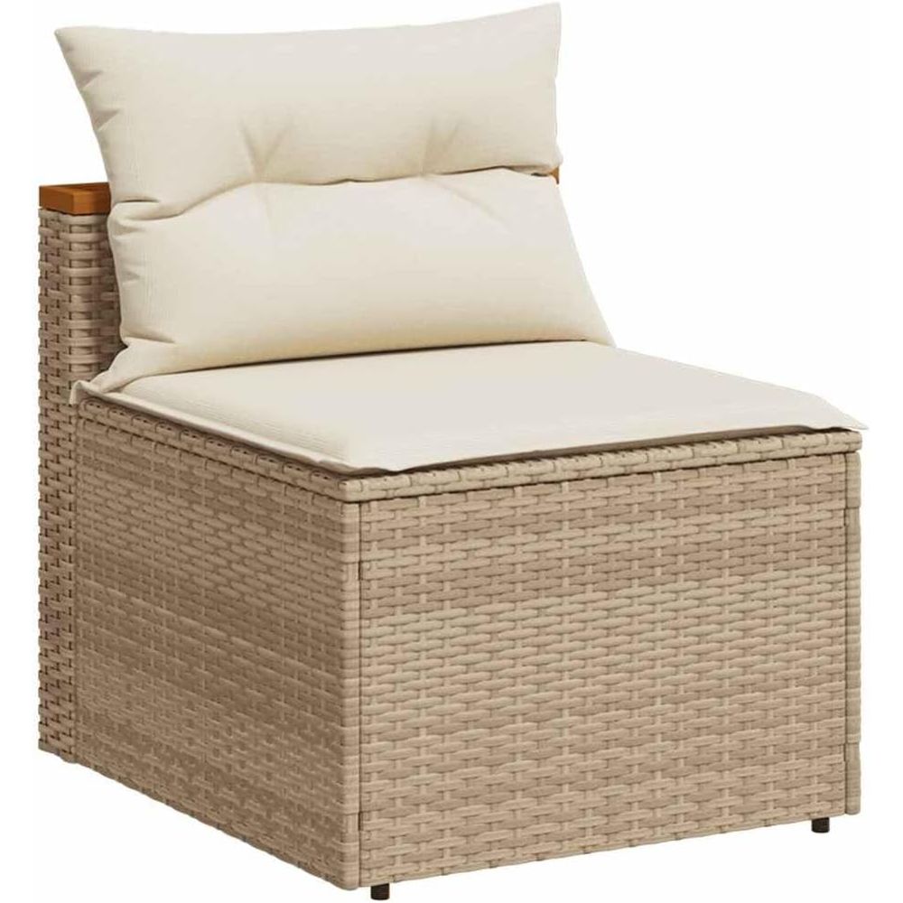 2-Pack Beige Rattan Patio Sofa – Outdoor Furniture Cushion recenzja i cena
