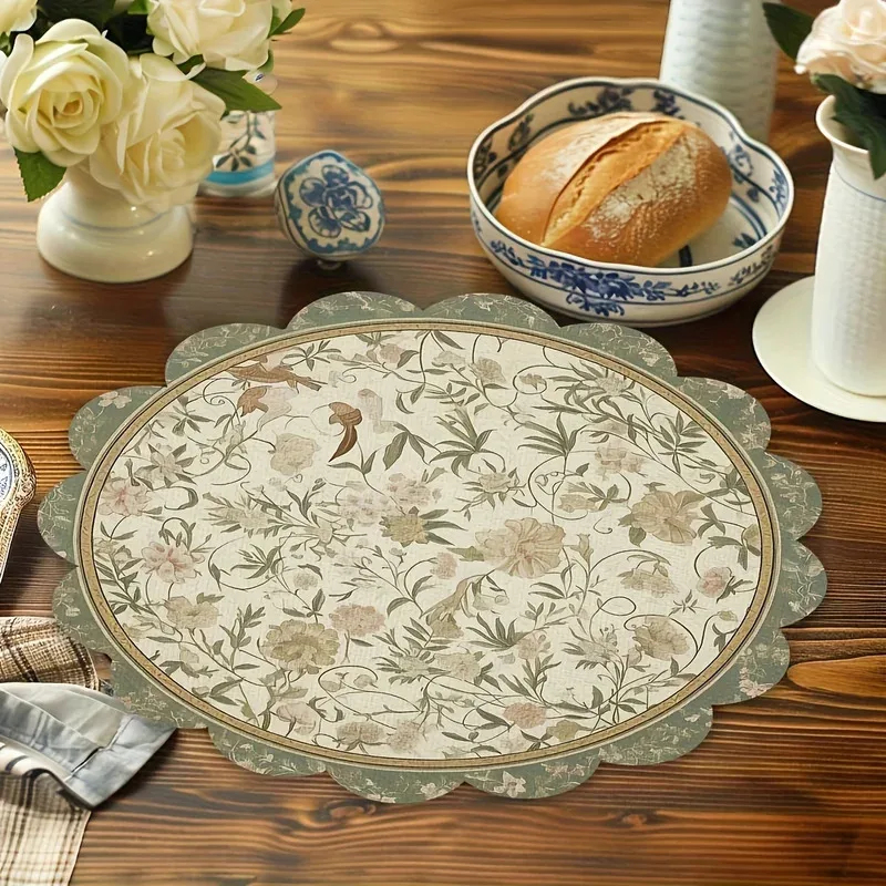 VIKAMA 4pcs Vintage Floral Pla – Outdoor Furniture Dining recenzja i cena