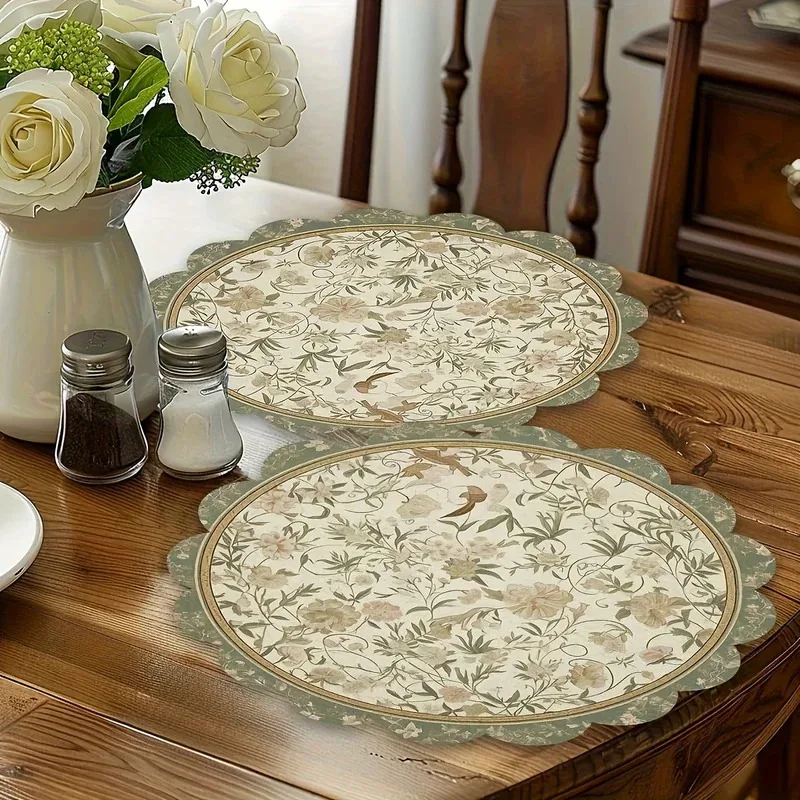 VIKAMA 4pcs Vintage Floral Pla – Outdoor Furniture Dining recenzja i cena